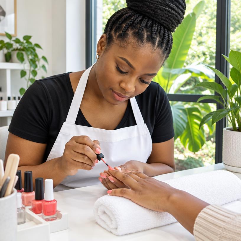 Nail tech at work — illustrative provider photo